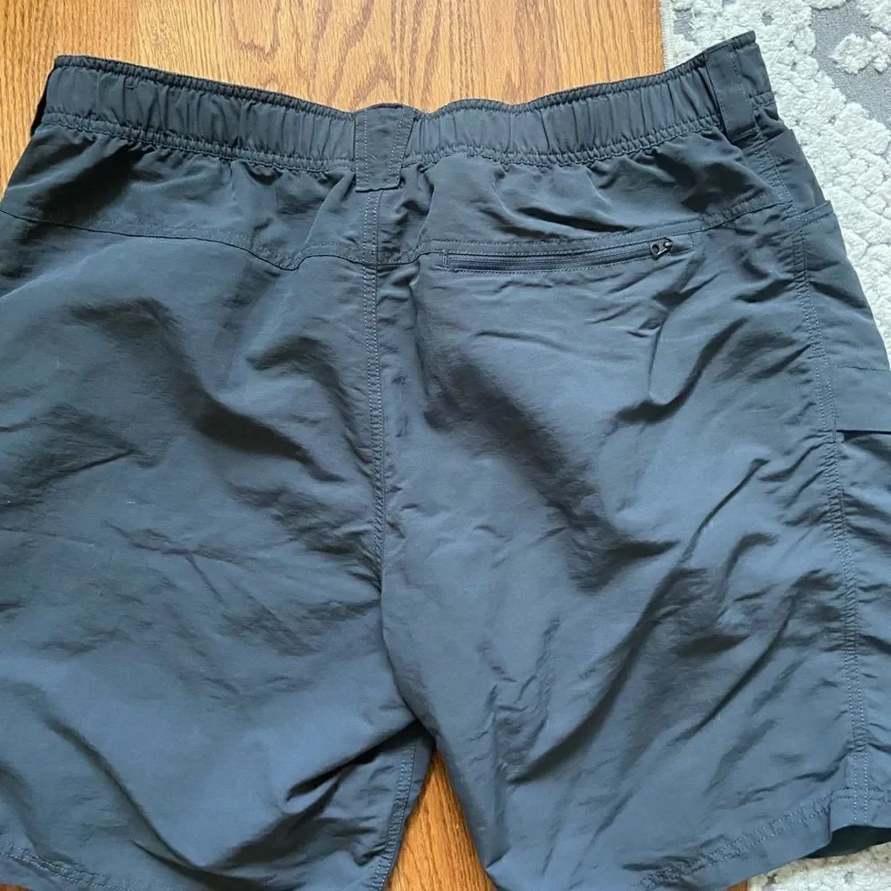 The North Face Slate Gray 100% Nylon Belted Shorts Hiking 2XL Elastic Waist